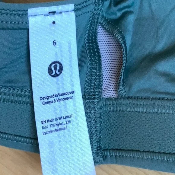 lululemon size 6 NWOT green set align strappy bra - Picture 3 of 7